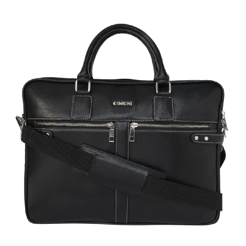 CIMONI Laptop Shoulder Messenger Office Briefcase Bag (Textured Black)