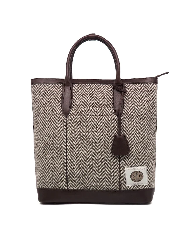 Marling & Evans Herringbone Zipper Tote