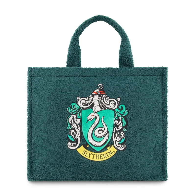 Harry Potter Slytherin Crest Sherpa Travel Tote with Trolley Strap