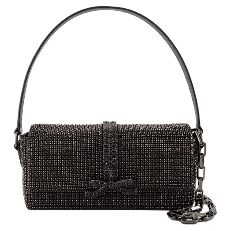 Rhinestone Baguette Shoulder Bag - SELF PORTRAIT - Synthetic - Black