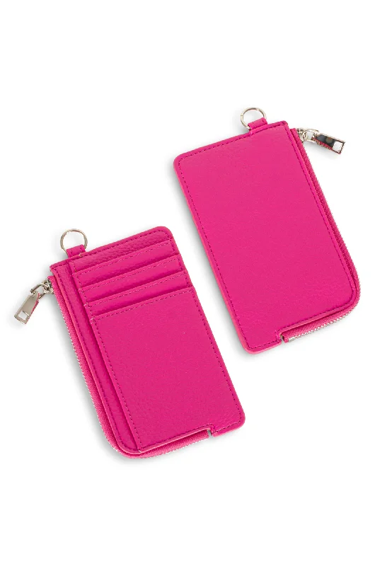 Credit card holder with zip close | PINK | 0586A1