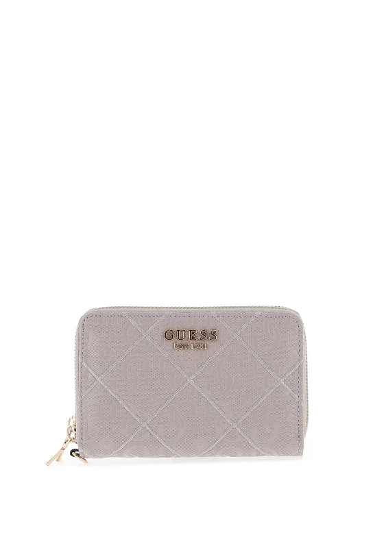 Guess Caddie Logo Patent Wallet, Light Grey