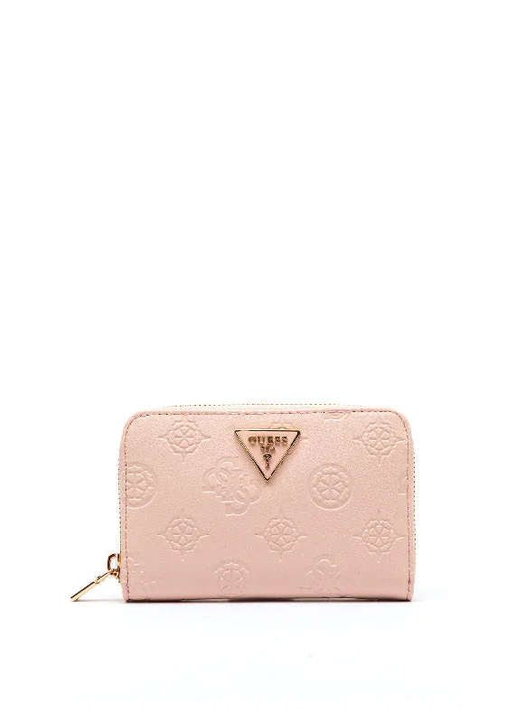 Guess Jena 4G Peony Embossed Wallet, Pale Pink Logo