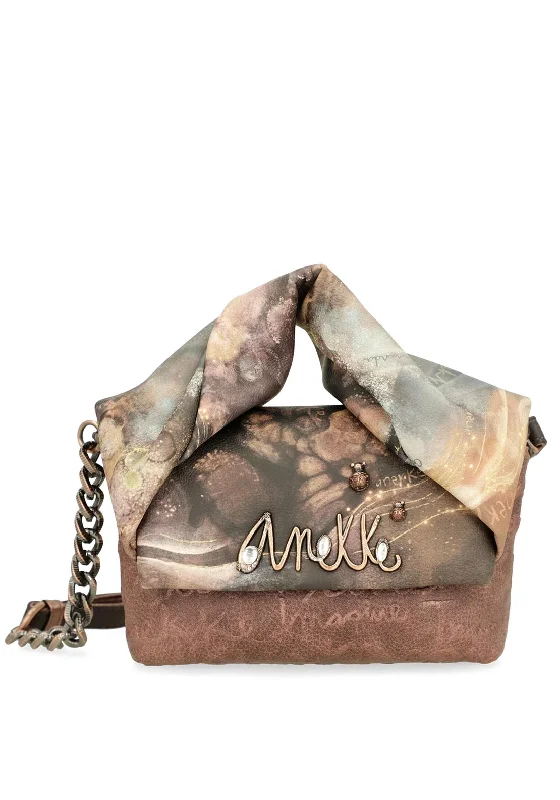 Anekke Abstract Print Grab Bag, Brown Multi