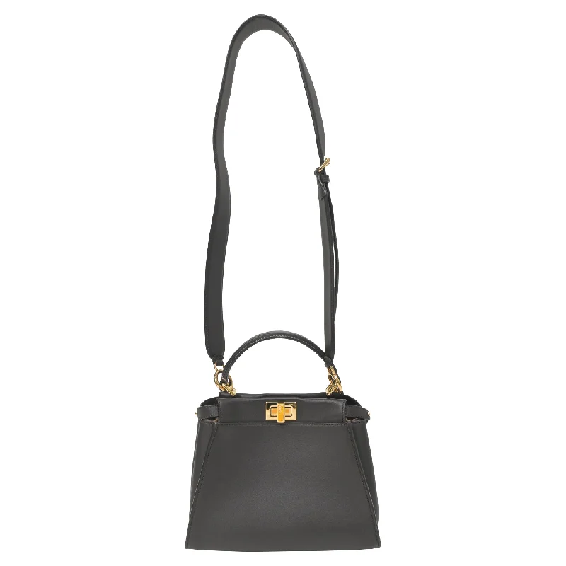 Fendi Peekaboo Mini Bag in Black Leather