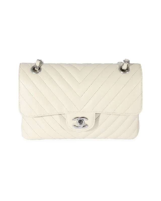 Chanel 22C Neutral Chevron Calfskin Small Classic Flap