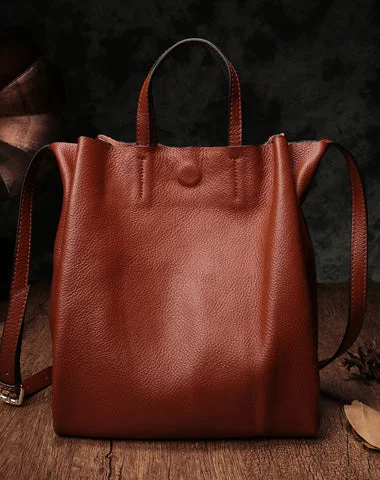 Dark Brown Leather Handbag Tote Shopper Bag Shoulder Tote Purse For Women