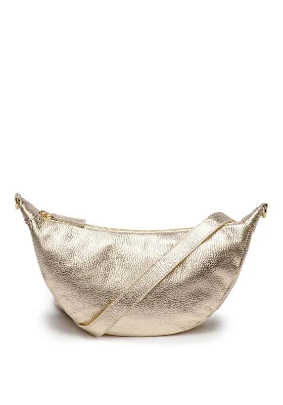 Elie Beaumont Hobo Crossbody Bag, Gold