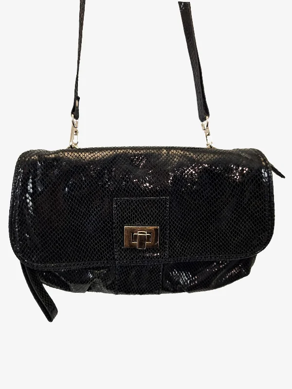 David Lawrence Patent Textured  Small Crossbody Bag