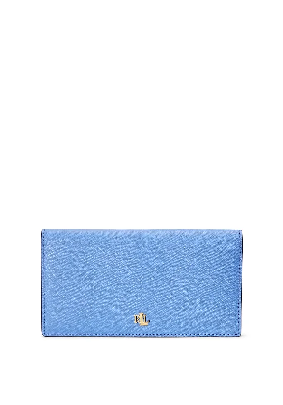 Ralph Lauren Crosshatch Slim Leather Wallet, Blue