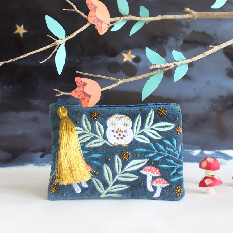 House Of Disaster Owl Velvet Coin Purse