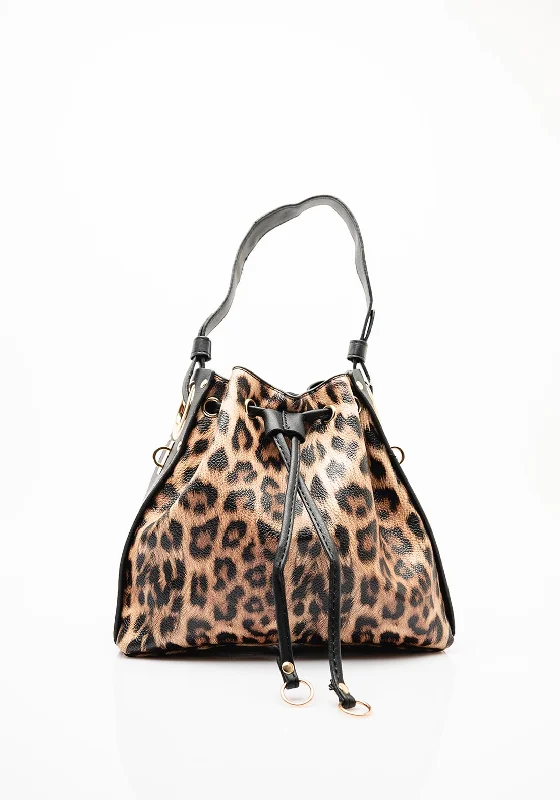 Zen Collection Leopard Print Grab Bag, Black