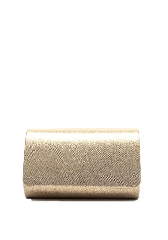 Menbur Metallic Shimmer Clutch Bag, Gold