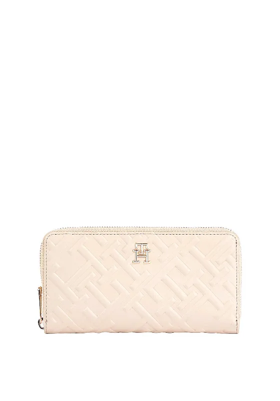 Tommy Hilfiger Iconic Large Zip Around Monogram Wallet, Merino