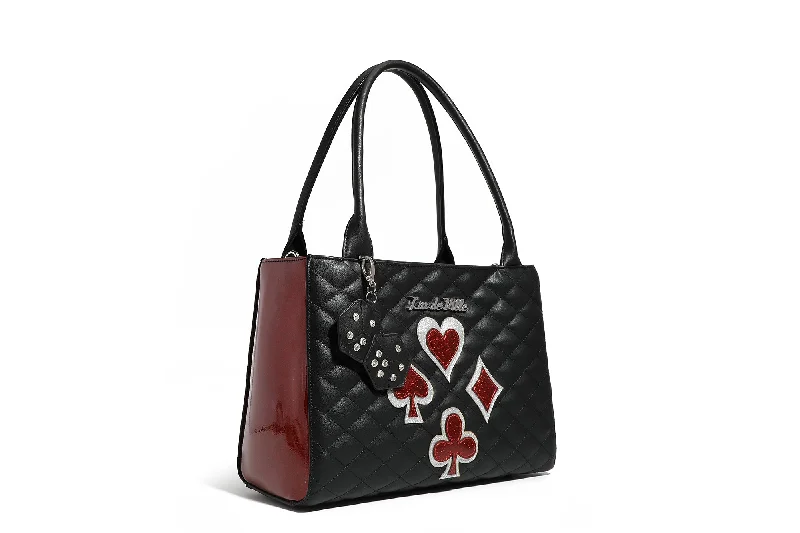 Black and Red Rum Sparkle Lucky Me Tote