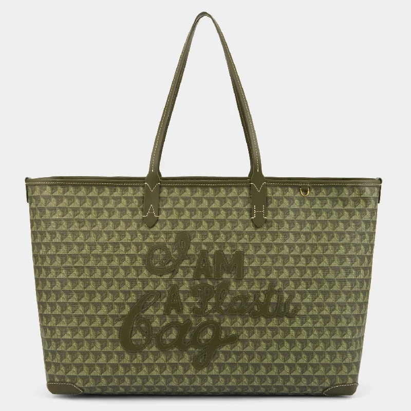 I Am A Plastic Bag Zipped Motif Tote