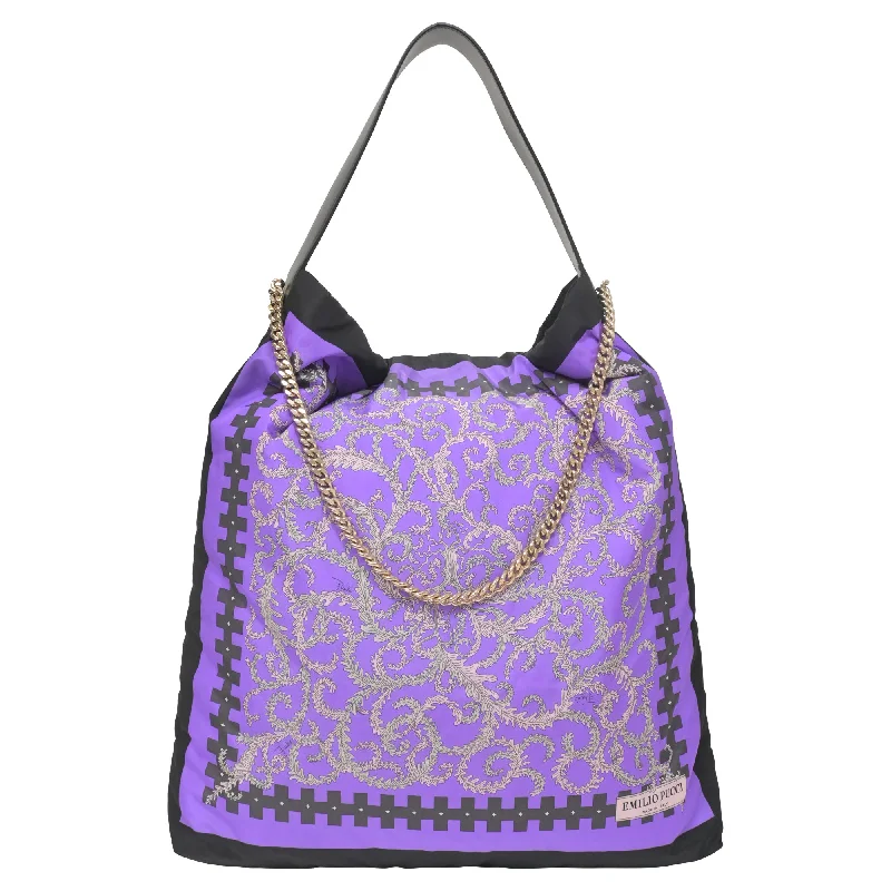 Emilio Pucci X Koché Selva-Print Shoulder Bag in Purple Silk