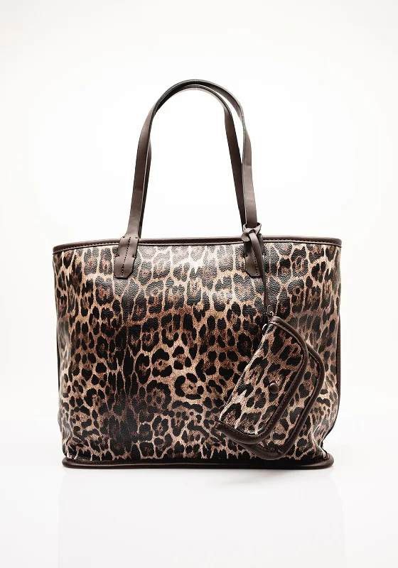 Zen Collection Leopard Print Tote Bag, Dark Brown