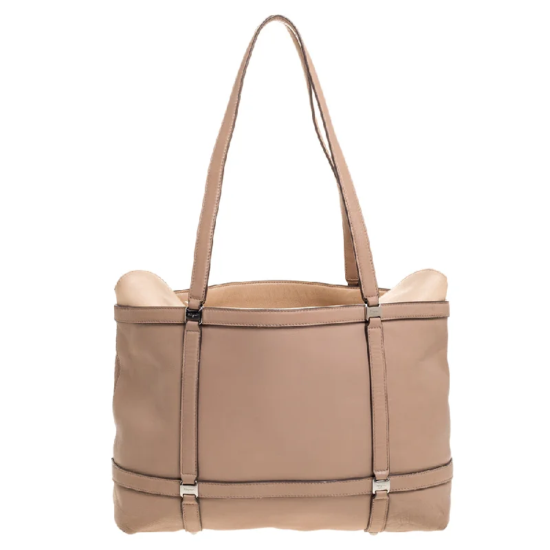 Salvatore Ferragamo Beige Leather Tote