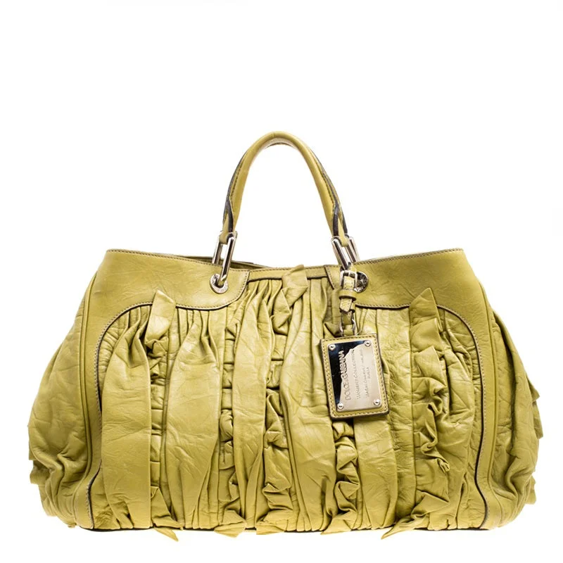 Dolce & Gabbana Olive Leather Miss Brooke Tote