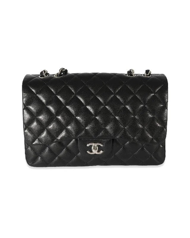 Chanel Black Lambskin Jumbo Single Flap Bag