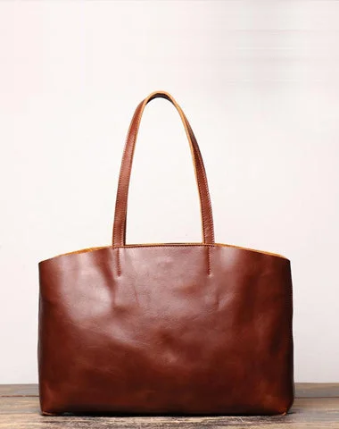 Vintage Mens Womens Leather Large Brown Tote Handbag Shoulder Tote Purse Tote Messenger Bag For Men