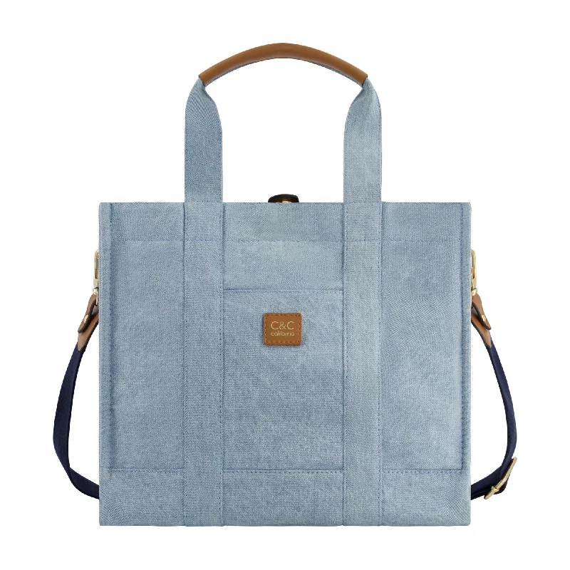 C & C California Medium Denim Tote with Pocket