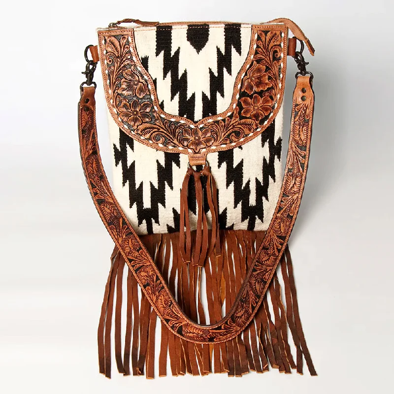 American Darling Conceal Carry Black & White Aztec Fringe Purse