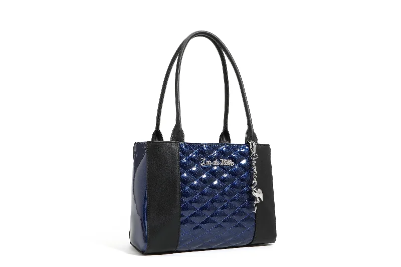 Black and Royal Blue Sparkle Cha Cha Totes