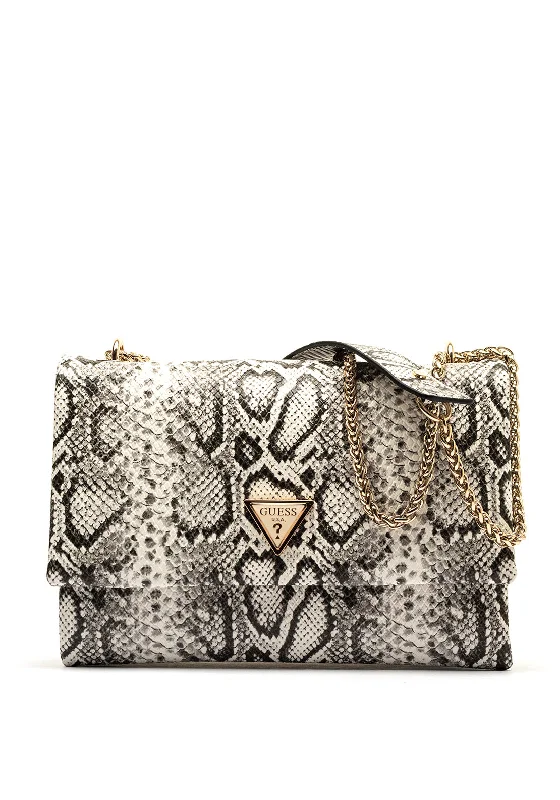 Guess Deesa Faux Snake Print Medium Crossbody Bag, Natural