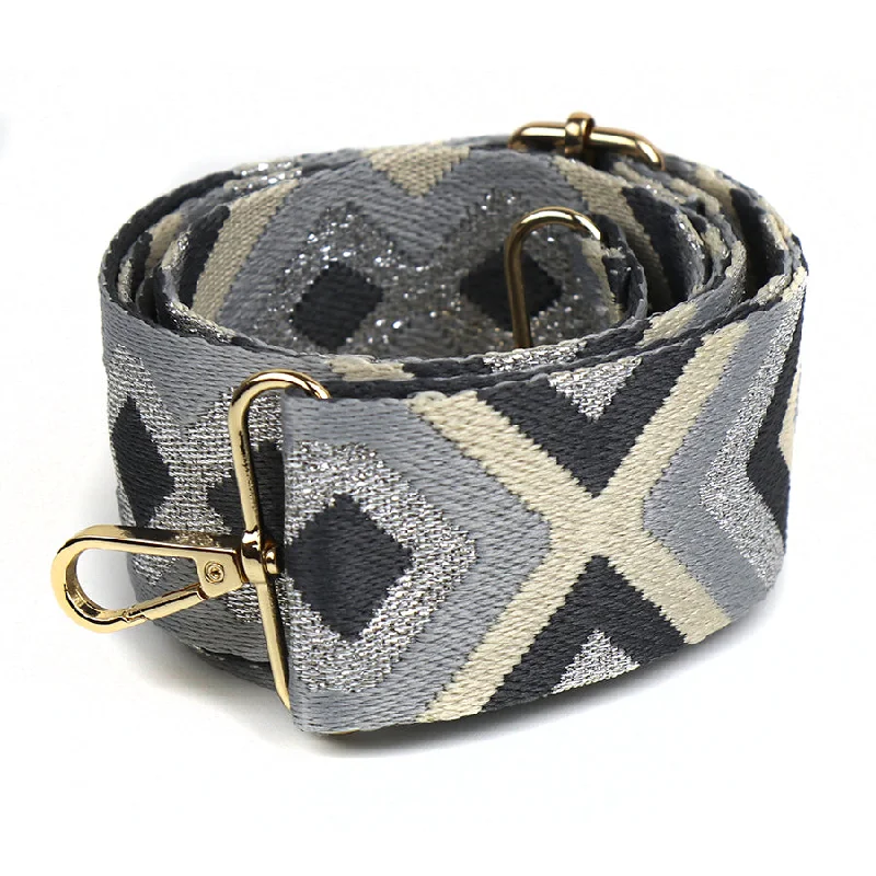 Grey Geometric Bag Strap