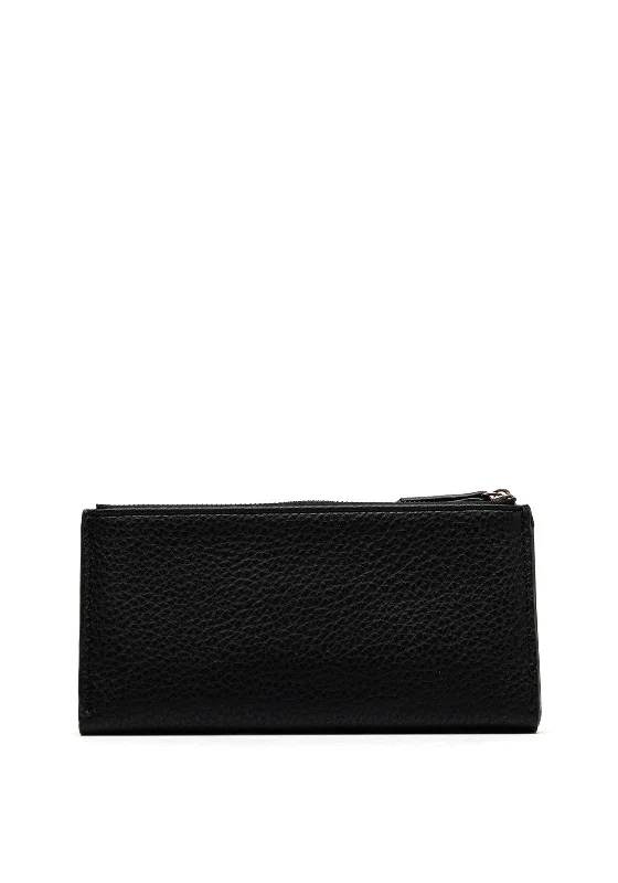 Zen Collection Pebbled Large Zip Top Purse, Black