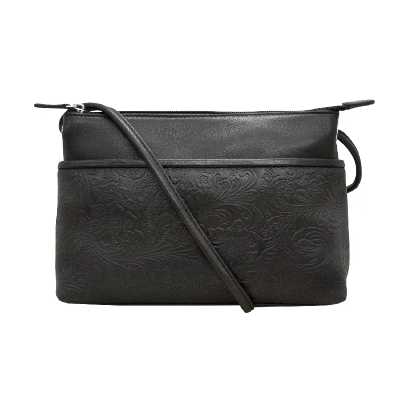 Black/Cheyenne Embossed Leather