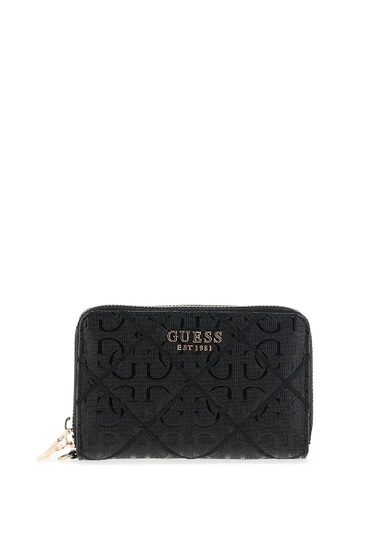 Guess Caddie Logo Patent Wallet, Black