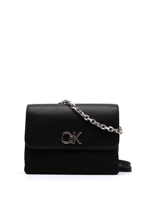 Calvin Klein Double Gusset Crossbody Bag, Black