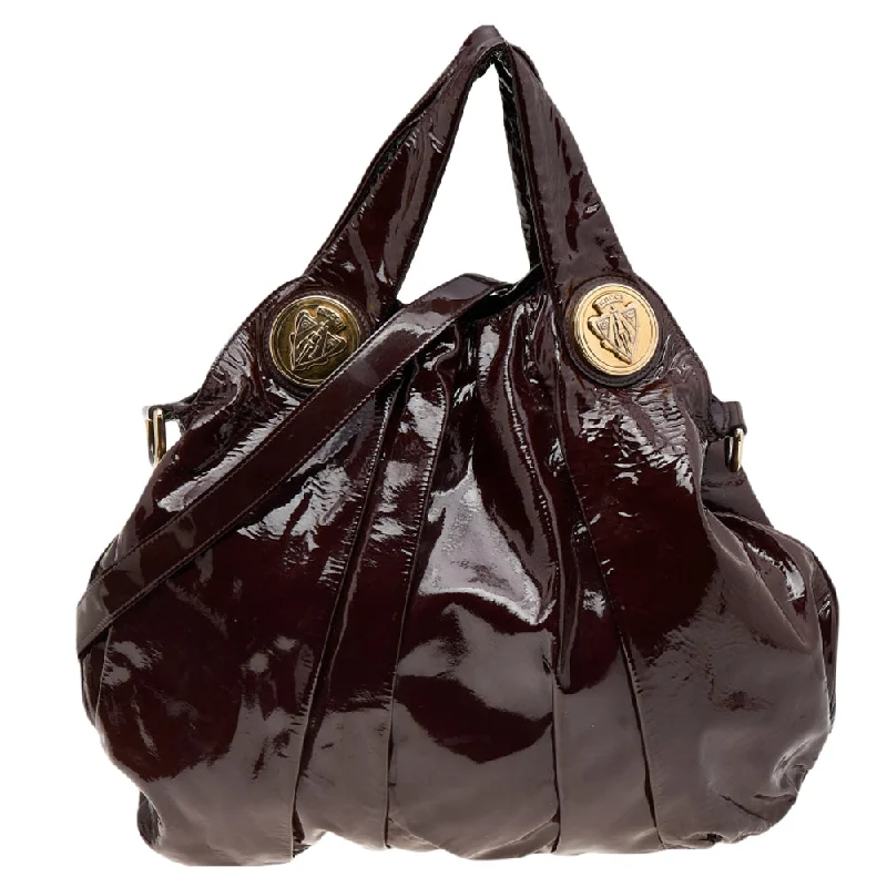 Gucci Burgundy Patent Leather Large Hysteria Tote