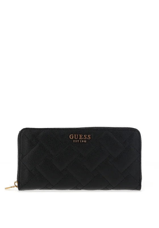 Guess Gracelynn Large Zip Around Wallet, Black