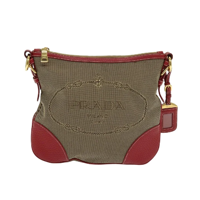 Prada Jacquard  Canvas Shoulder Bag (Pre-Owned)