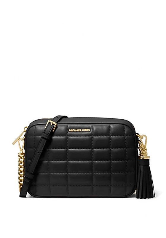 MICHAEL Michael Kors Jet Set Quilted Leather Crossbody Bag, Black