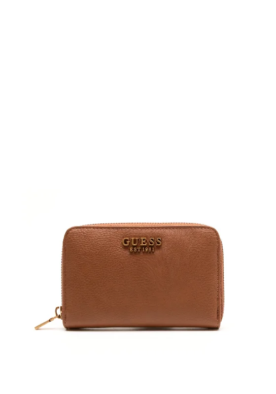 Guess Arja Small Pebbled Faux Leather Purse, Cognac