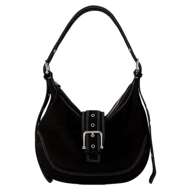 Mid Hobo Brocle Shoulder Bag - Osoi - Leather - Denim Black