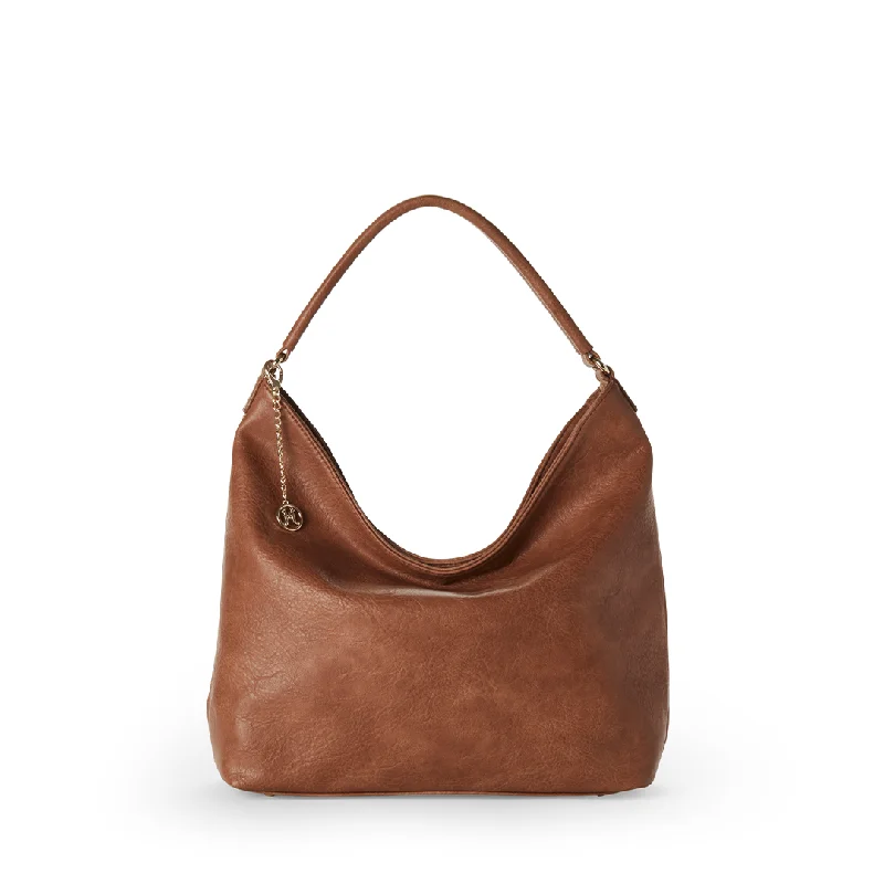 EMILY II Vegan Hobo Bag in Camel