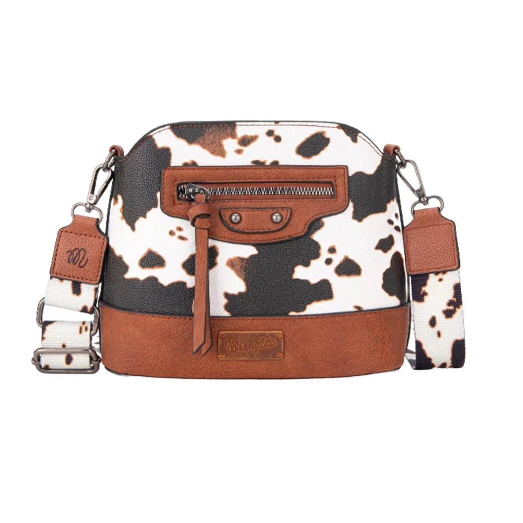 Montana West Wrangler Brown Cow Print Crossbody