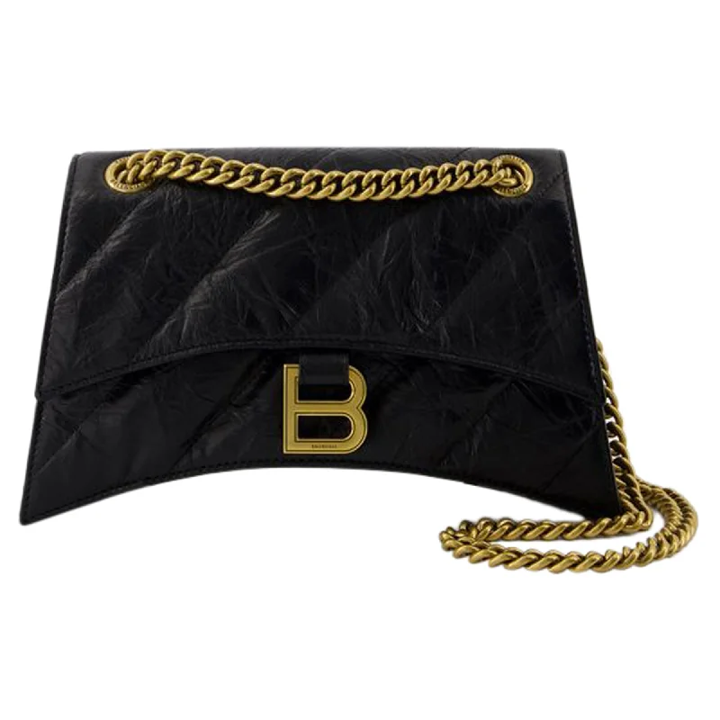 Crush Chain S Shoulder Bag - Balenciaga - Leather - Black