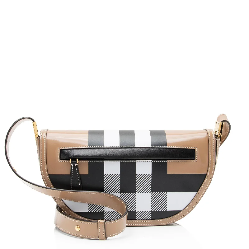 Burberry Smooth Calfskin Check Olympia Small Shoulder Bag