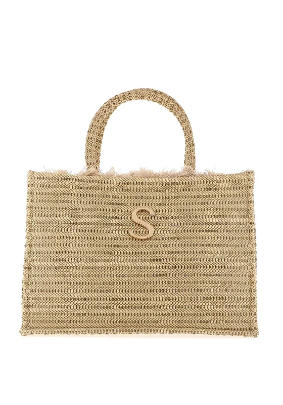 Sorena Muses Woven Large Tote Bag, Sand