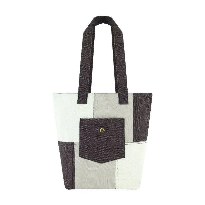 C & C California Denim Patchwork Tote with Pocket