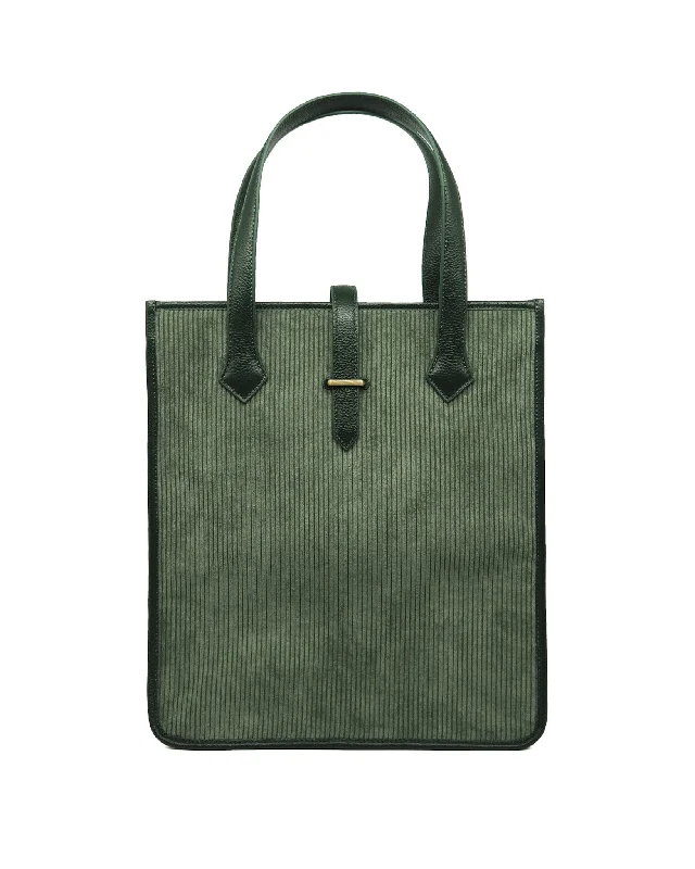 Corduroy Shopper Tote (Forest/ Dark Green)