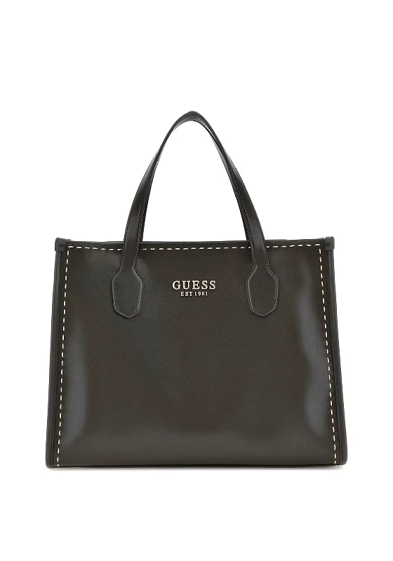 Guess Silvana Stitch Tote Bag, Black