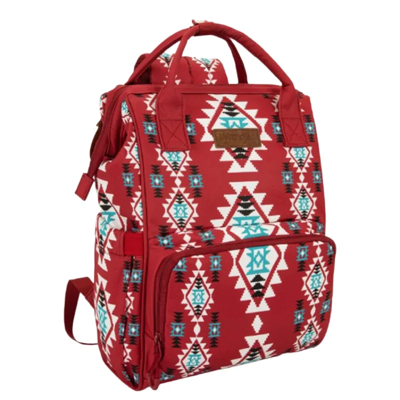 Wrangler Burgundy Aztec Callie Backpack/Diaper Bag